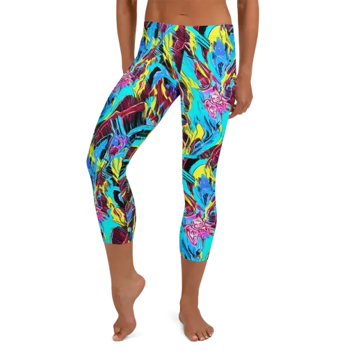 Chromatic Flora on a Capri Leggings