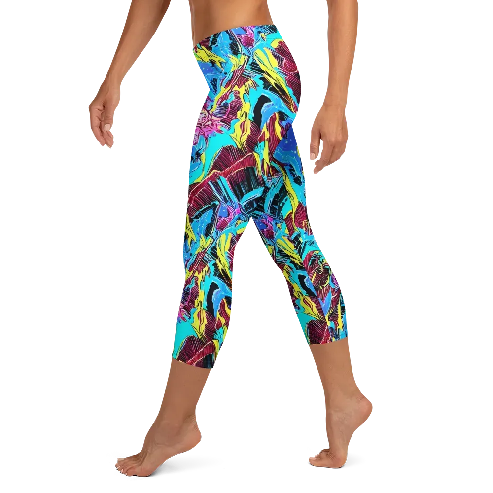 Chromatic Flora on Capri Leggings — Left