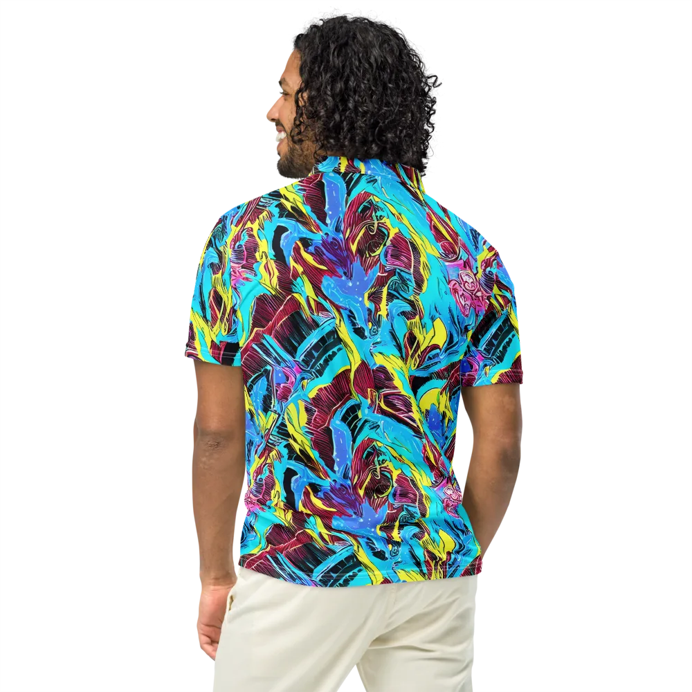 Chromatic Flora on Men's Slim Fit Polo Shirt — Back
