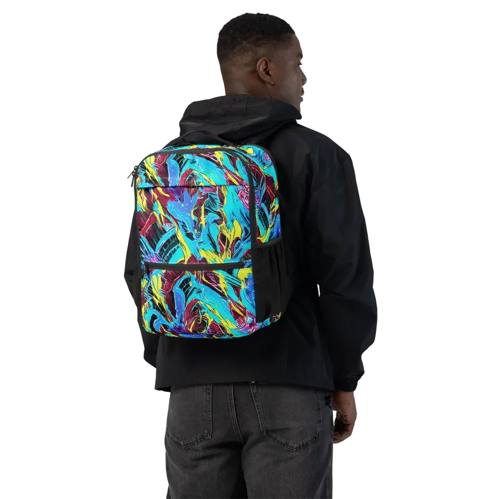 Chromatic Flora on Utility Backpack — Back