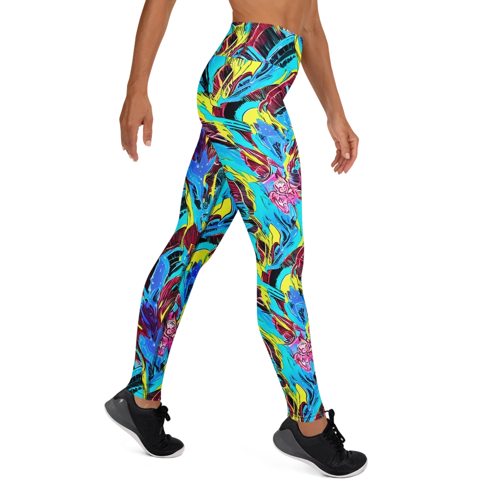 Chromatic Flora on Yoga Leggings — Right