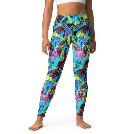 Chromatic Flora on a Yoga Leggings