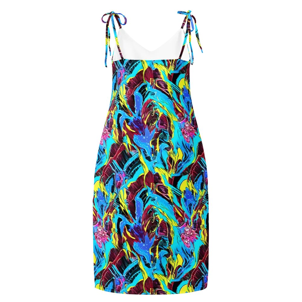 Chromatic Flora on Slip Dress — Back