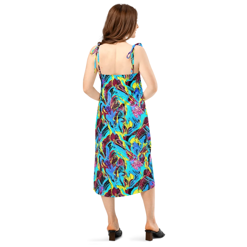 Chromatic Flora on Slip Dress — Back