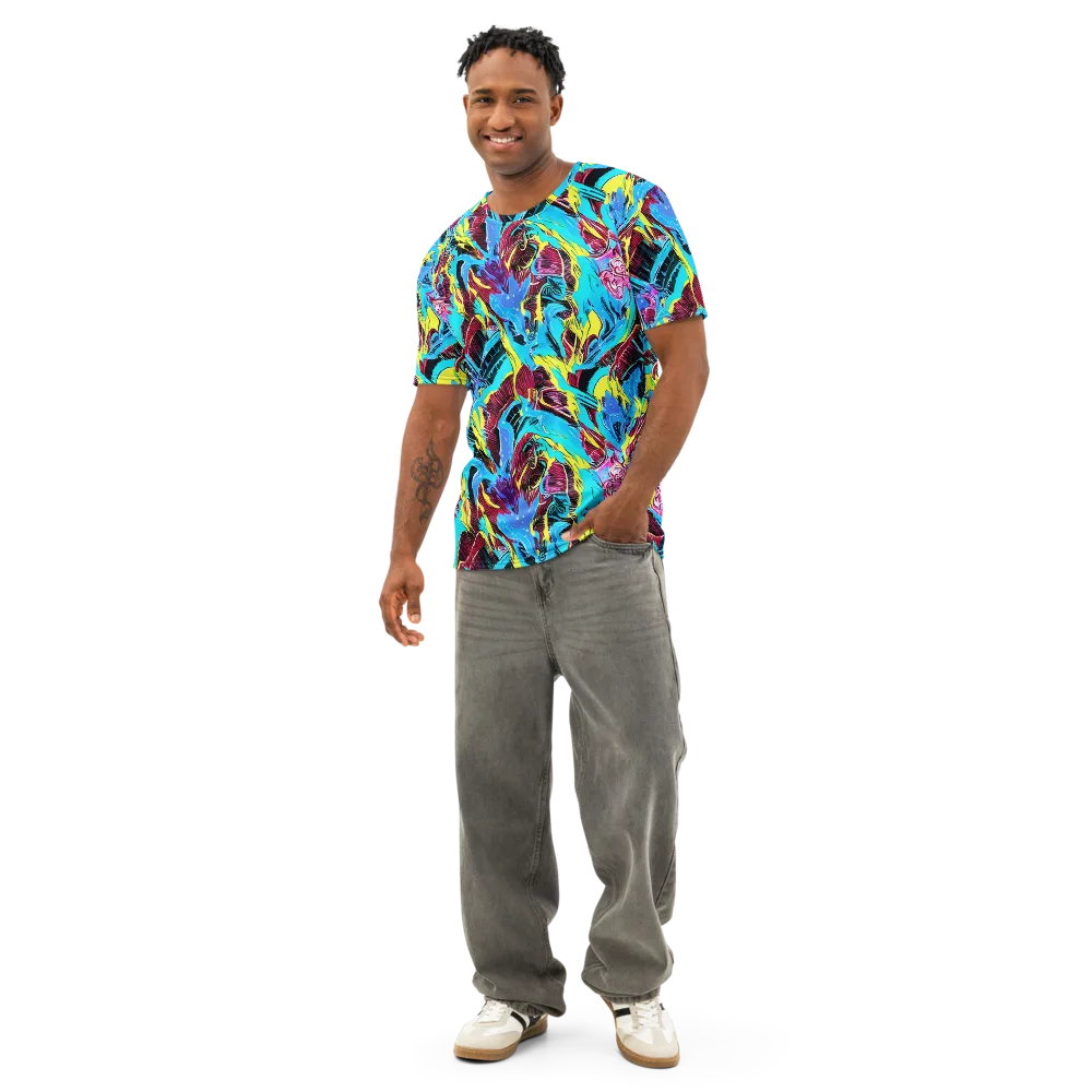 Chromatic Flora on Men's Cotton Crew Neck T-Shirt — Front