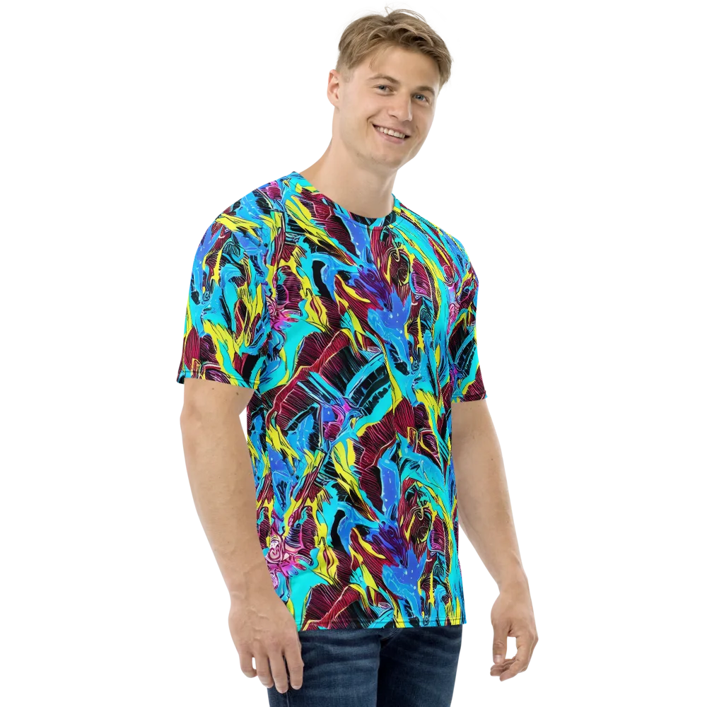 Chromatic Flora on Men's Crew Neck T-Shirt — Right