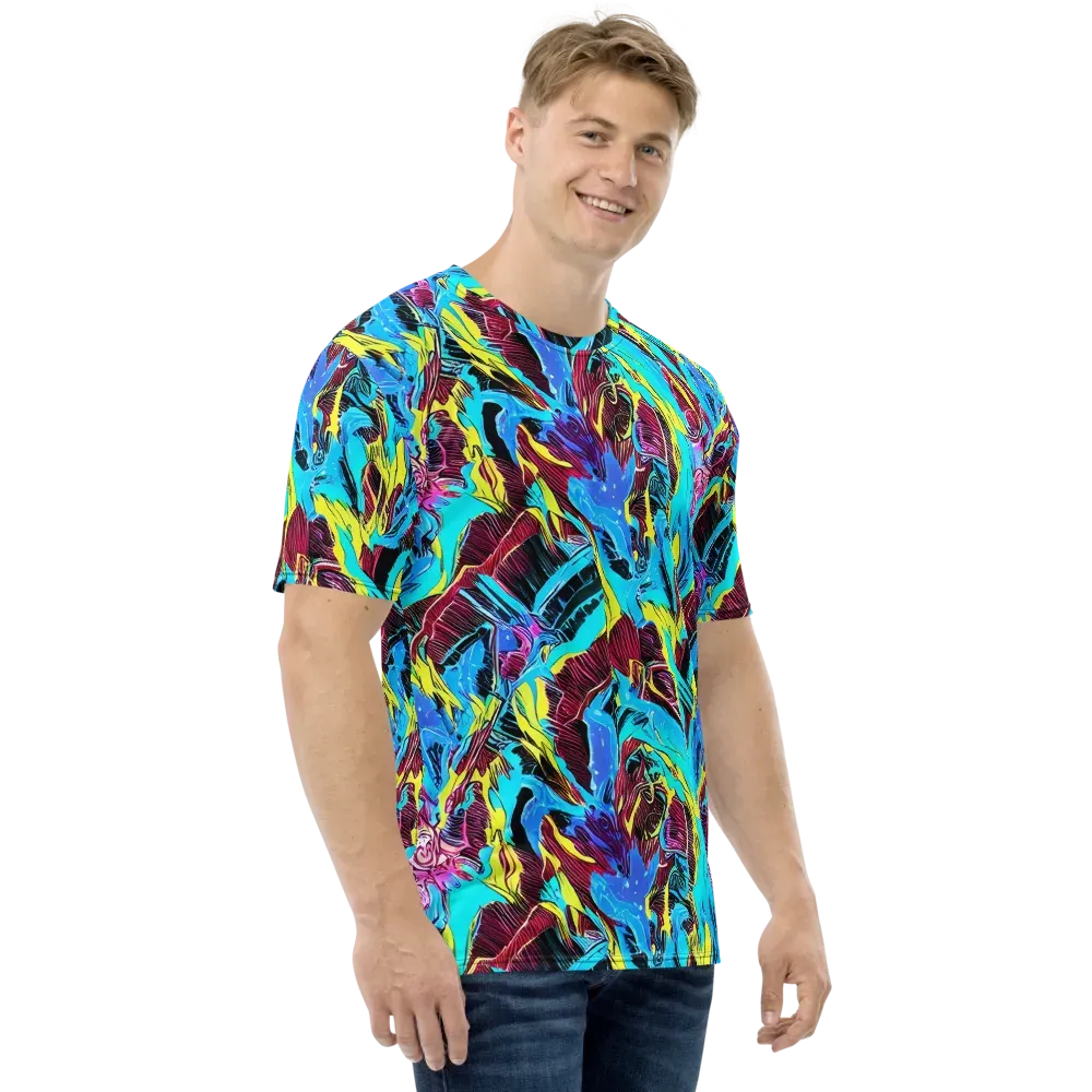 Chromatic Flora on Men's Crew Neck T-Shirt — Right