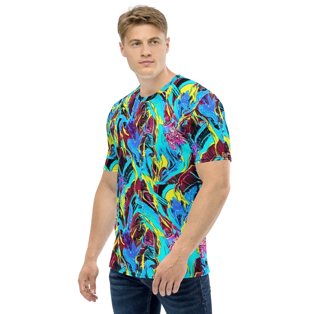 Chromatic Flora on Men's Crew Neck T-Shirt — Left