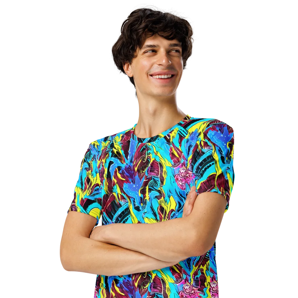 Chromatic Flora on Men's Crew Neck T-Shirt — Left Front