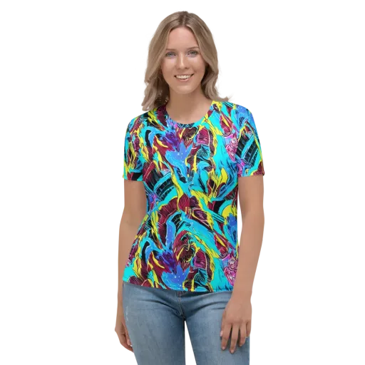 Chromatic Flora on a Women's Crew Neck T-Shirt