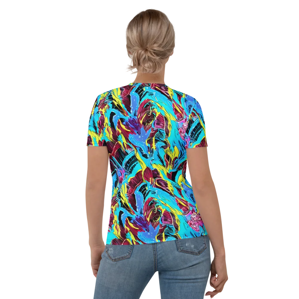 Chromatic Flora on Women's Crew Neck T-Shirt — Back