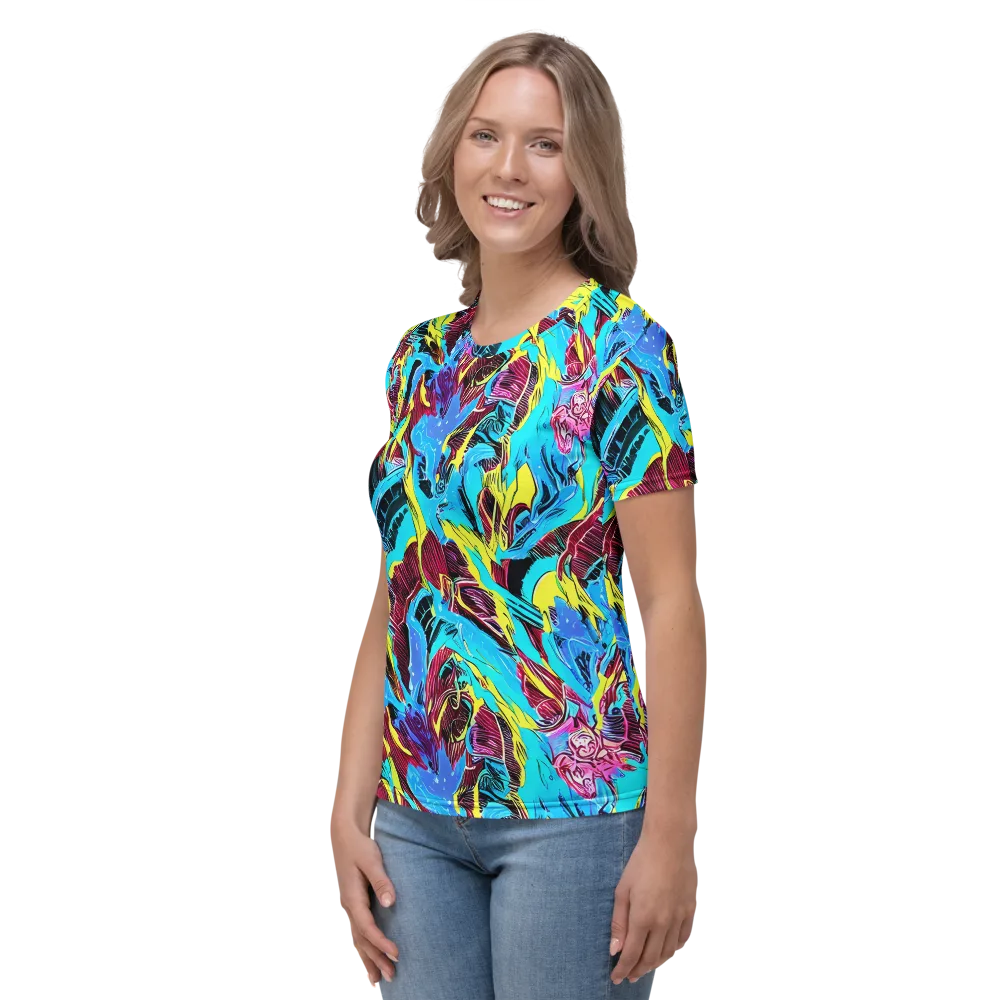 Chromatic Flora on Women's Crew Neck T-Shirt — Left