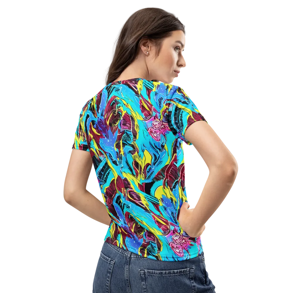 Chromatic Flora on Women's Crew Neck T-Shirt — Back