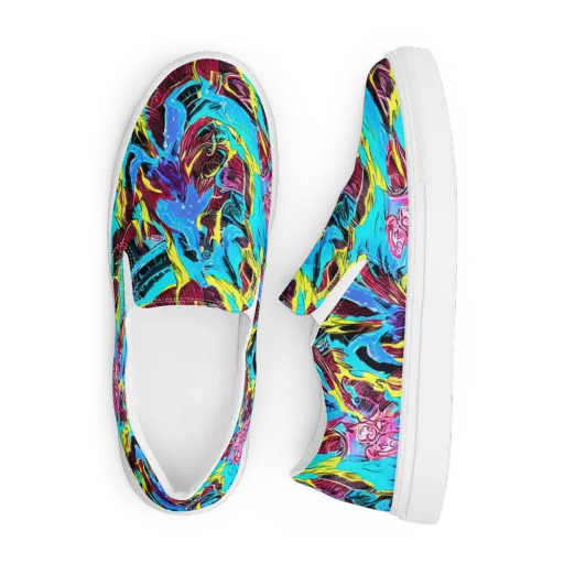 Chromatic Flora on a Men's Slip-On Canvas Shoes