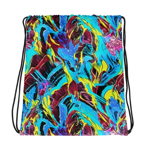 Chromatic Flora on a Drawstring Bag