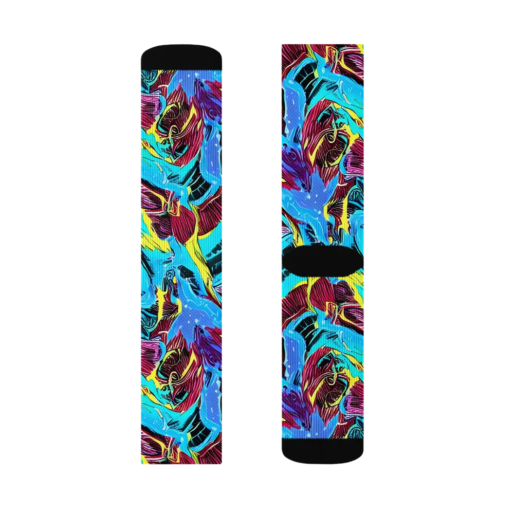 Chromatic Flora on Socks — Left Sock