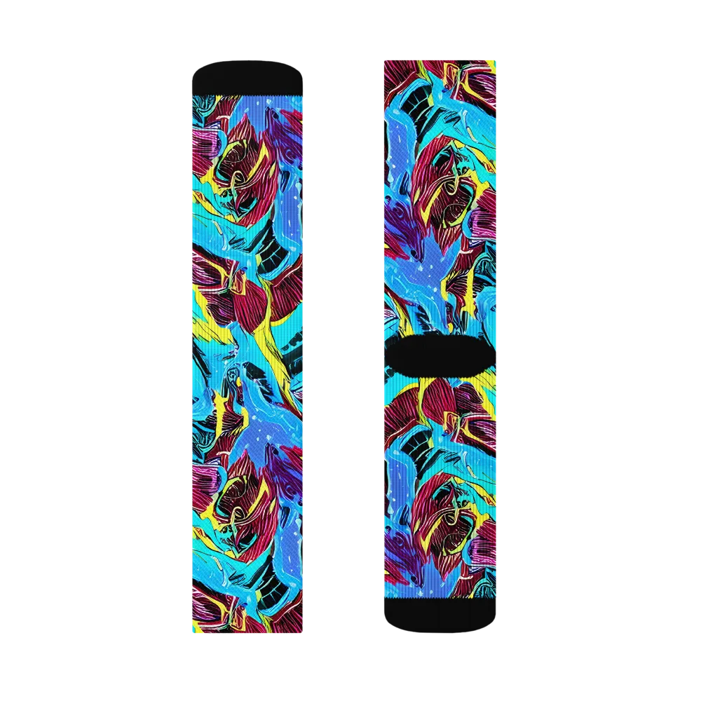 Chromatic Flora on Socks — Right Sock
