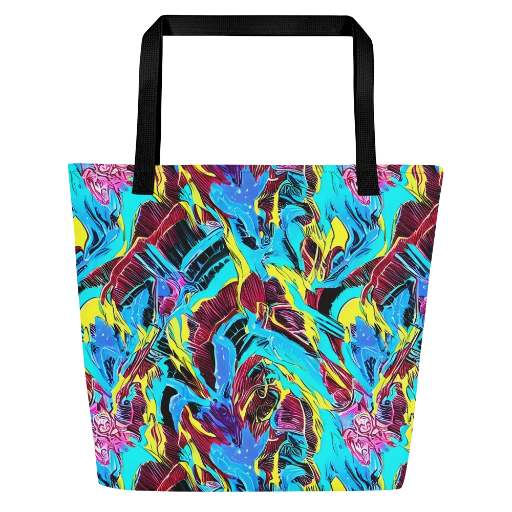 Chromatic Flora on Large Tote Bag W/ Pocket — Front