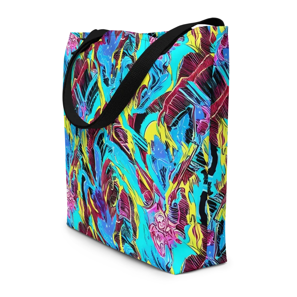 Chromatic Flora on Large Tote Bag W/ Pocket — Front