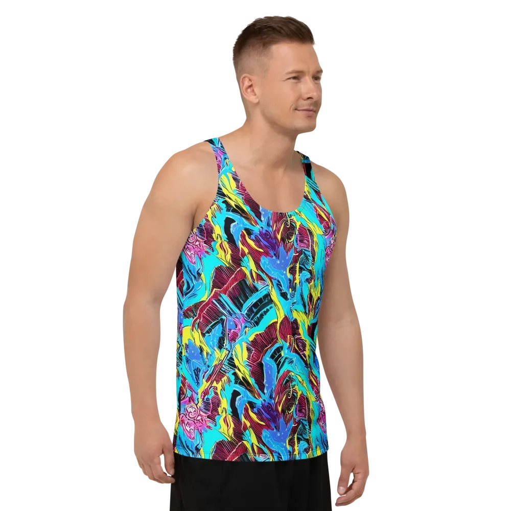 Chromatic Flora on Men's Tank Top — Right Front
