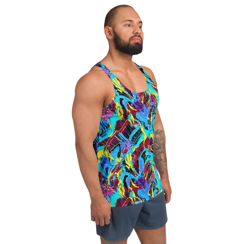 Chromatic Flora on Men's Tank Top — Right Front