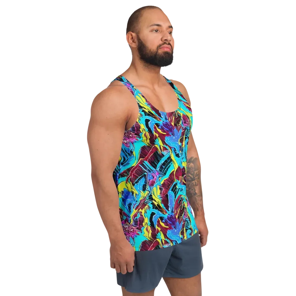 Chromatic Flora on Men's Tank Top — Right Front