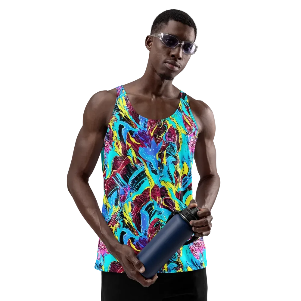 Chromatic Flora on Men's Tank Top — Front