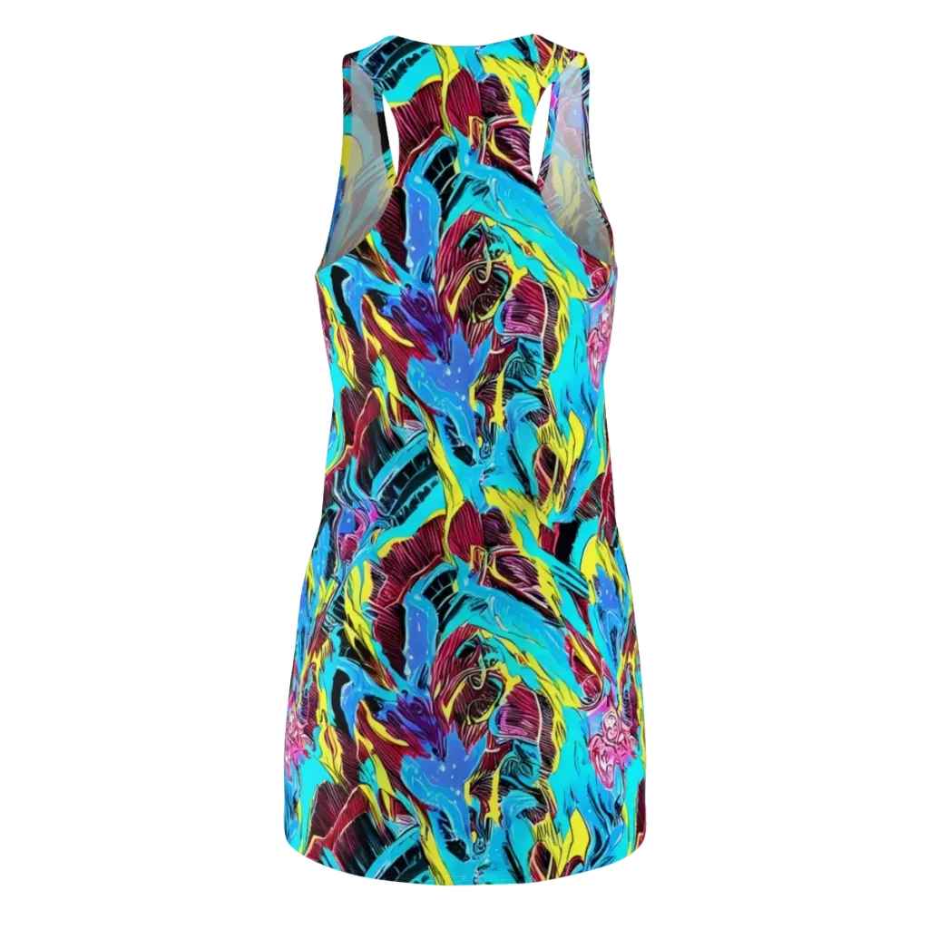 Chromatic Flora on Racerback Dress — Back