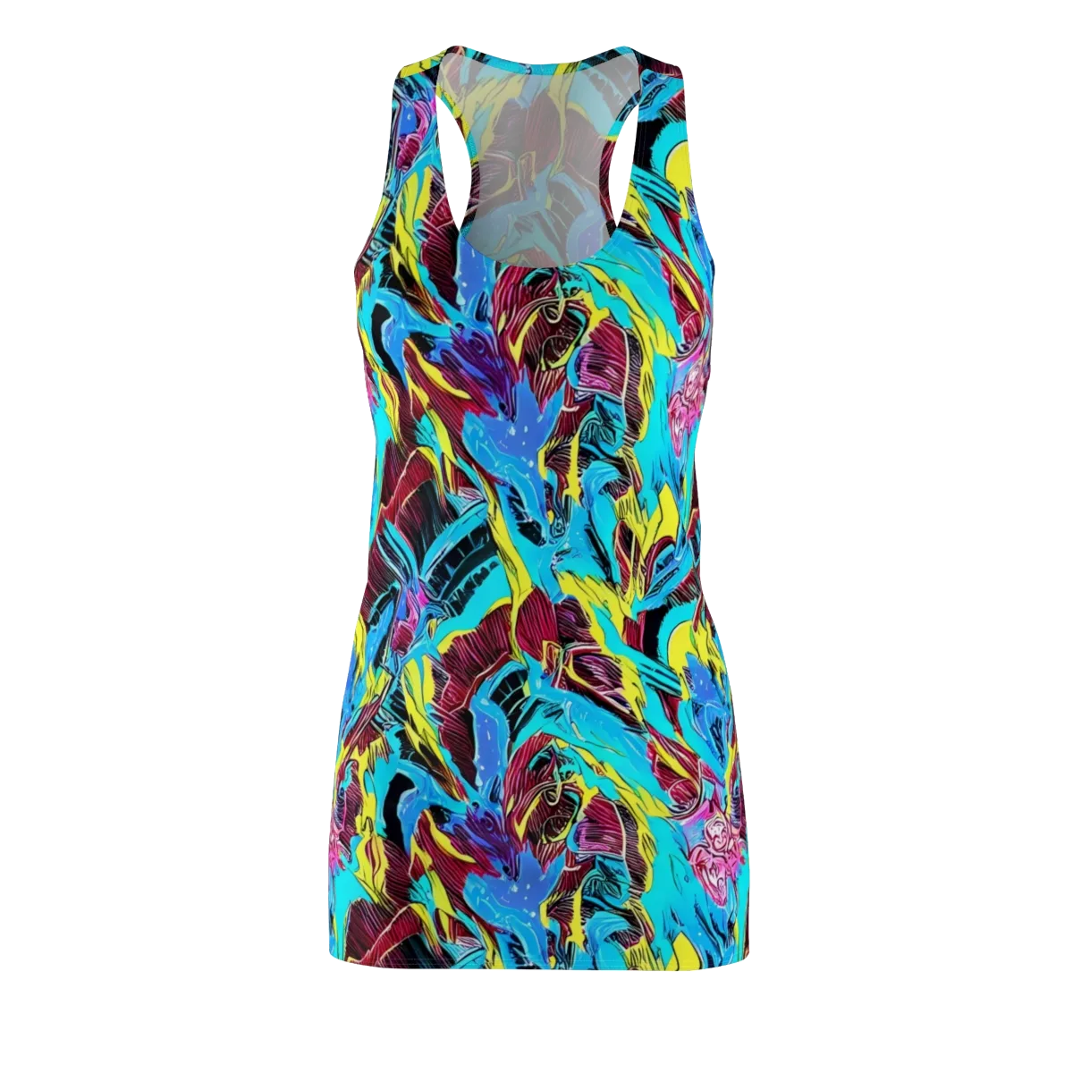 Chromatic Flora on Racerback Dress — Front