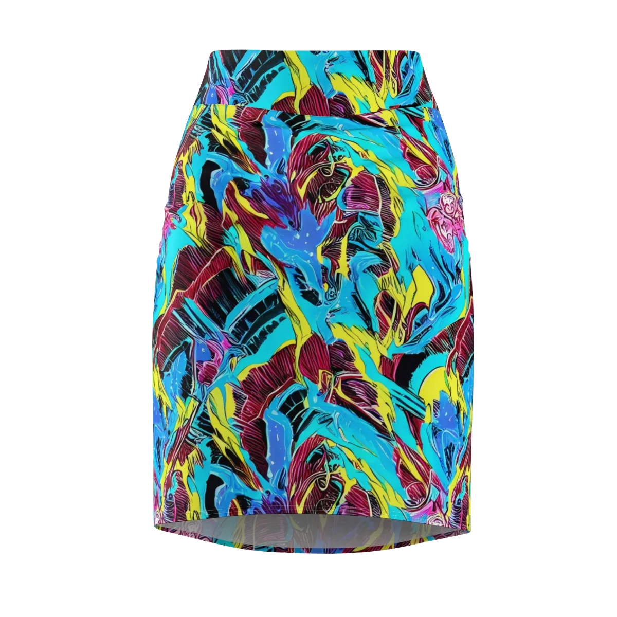 Chromatic Flora on Pencil Skirt — Front