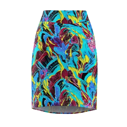 Chromatic Flora on a Pencil Skirt