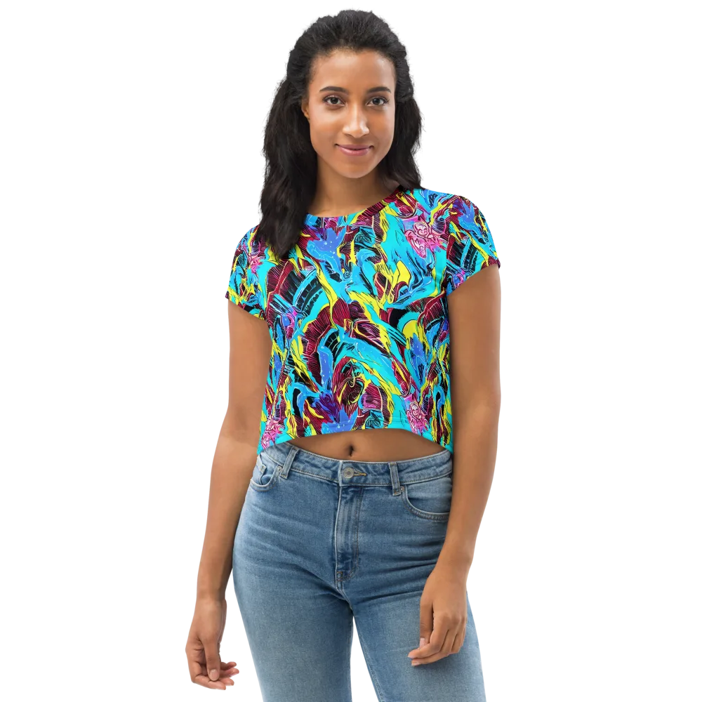 Chromatic Flora on Crop Tee — Front