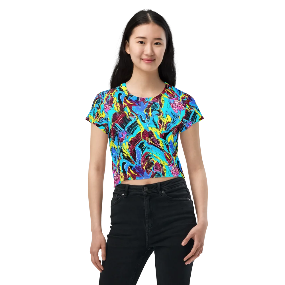 Chromatic Flora on Crop Tee — Front