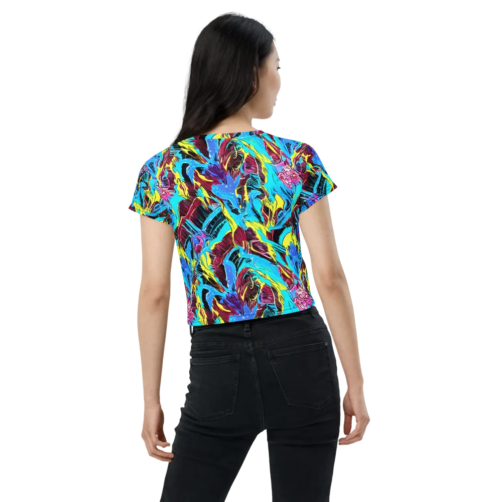 Chromatic Flora on Crop Tee — Back