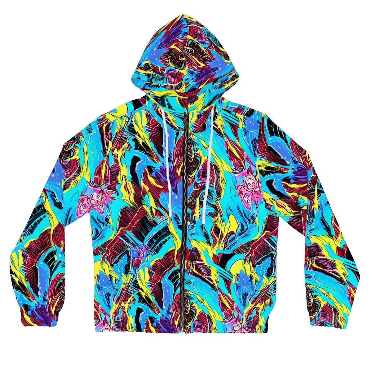 Chromatic Flora on Women's Full-Zip Hoodie — Front