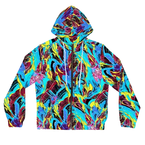 Chromatic Flora on a Women's Full-Zip Hoodie