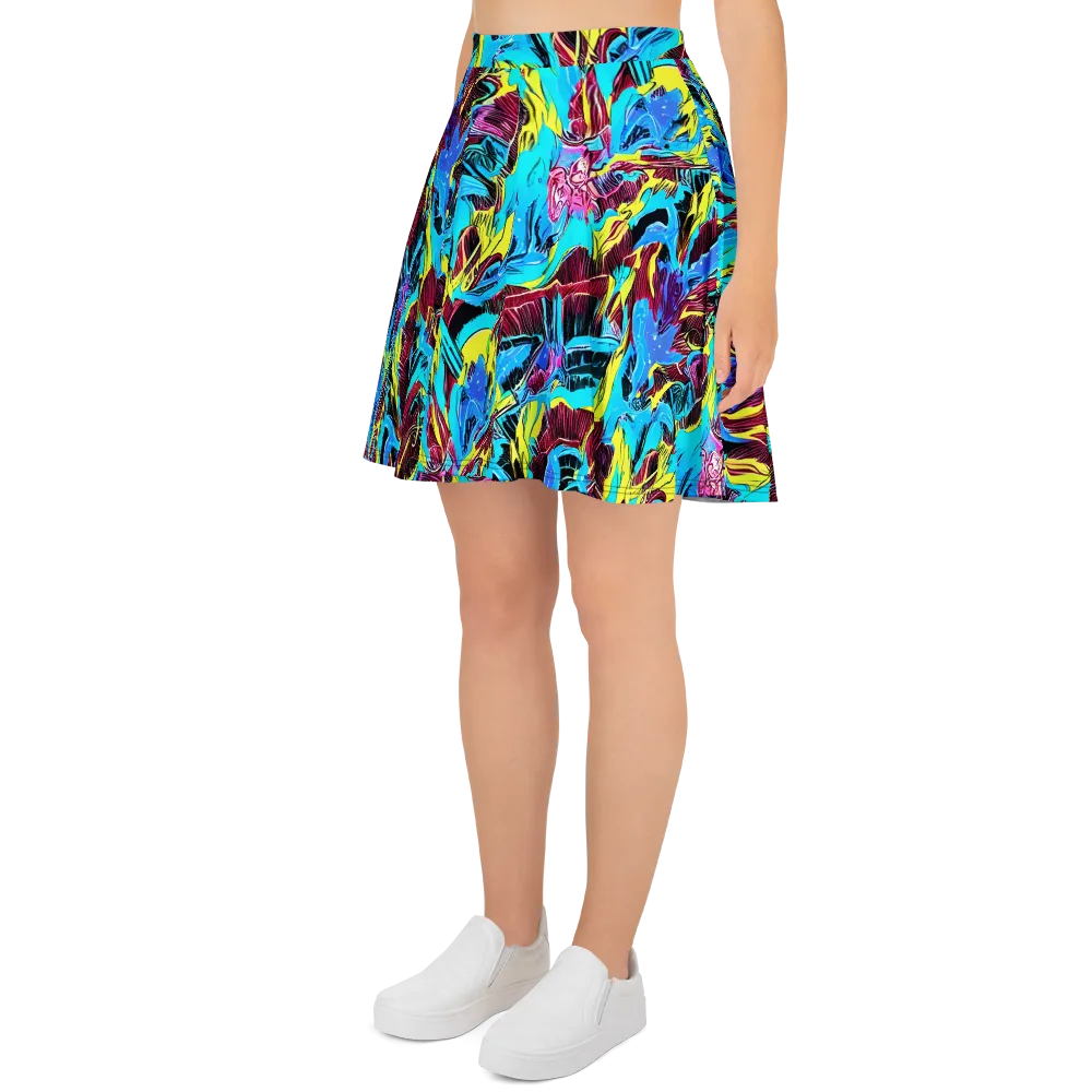 Chromatic Flora on Skater Skirt — Left