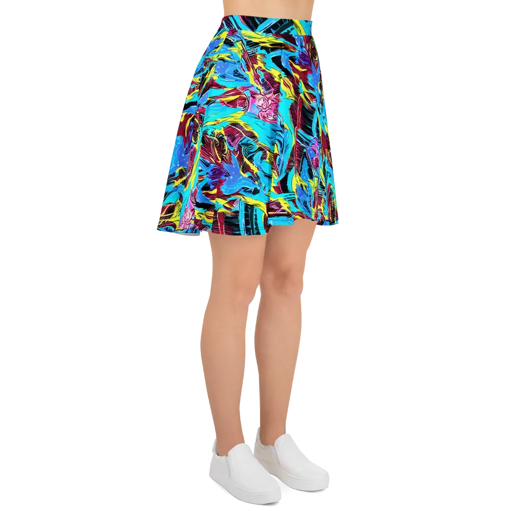 Chromatic Flora on Skater Skirt — Right