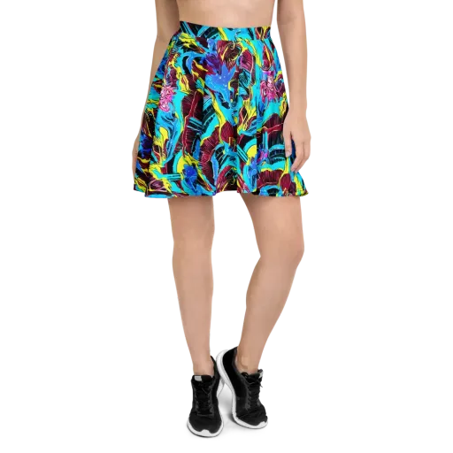 Chromatic Flora on a Skater Skirt