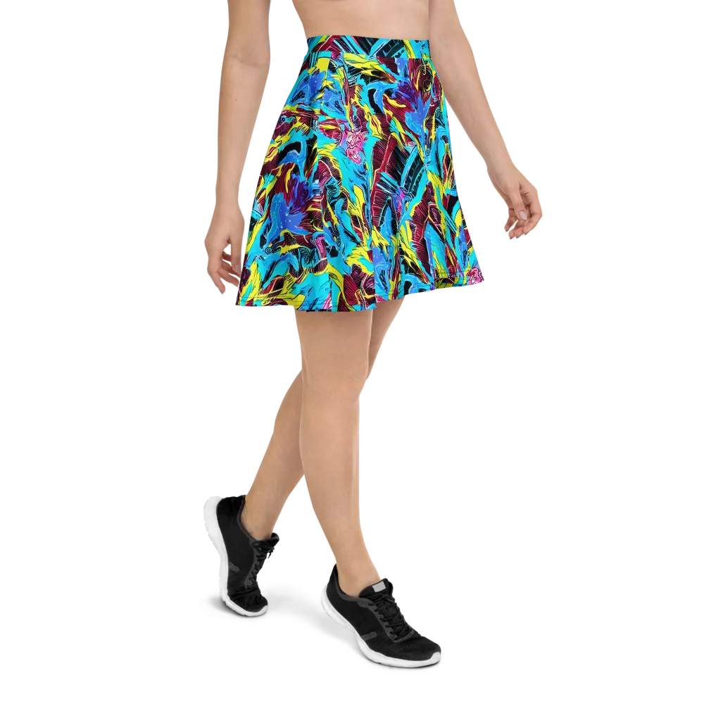 Chromatic Flora on Skater Skirt — Right