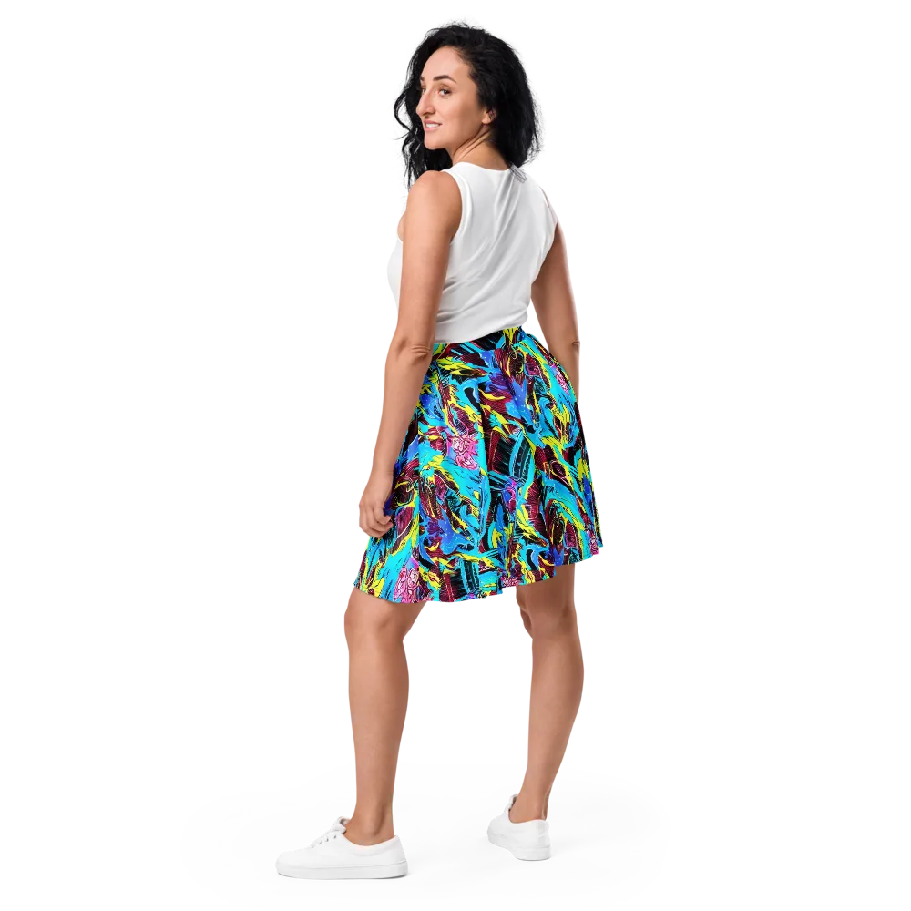 Chromatic Flora on Skater Skirt — Back