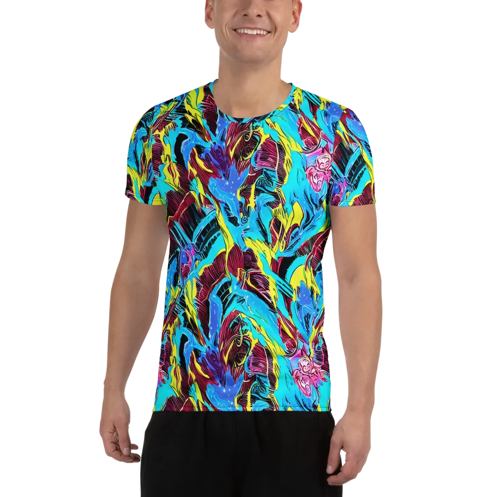 Chromatic Flora on Men's Athletic T-Shirt — Front