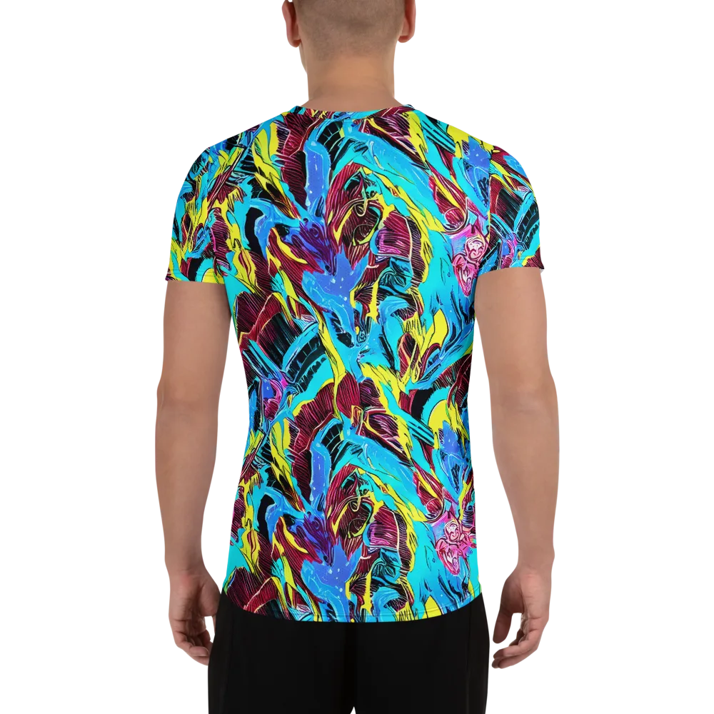 Chromatic Flora on Men's Athletic T-Shirt — Back