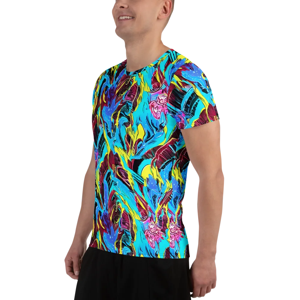 Chromatic Flora on Men's Athletic T-Shirt — Left