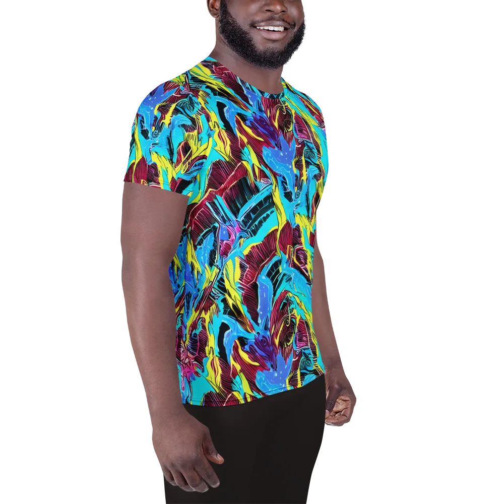Chromatic Flora on Men's Athletic T-Shirt — Right
