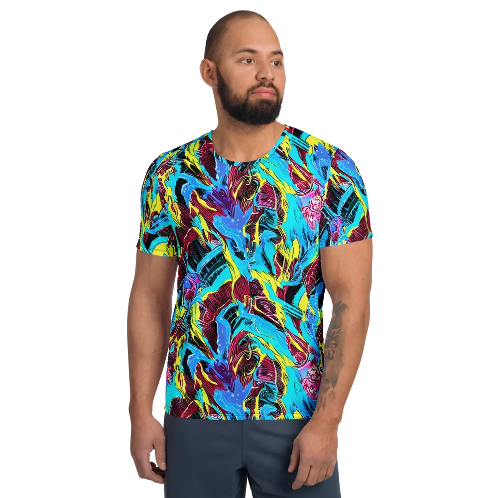 Chromatic Flora on Men's Athletic T-Shirt — Front