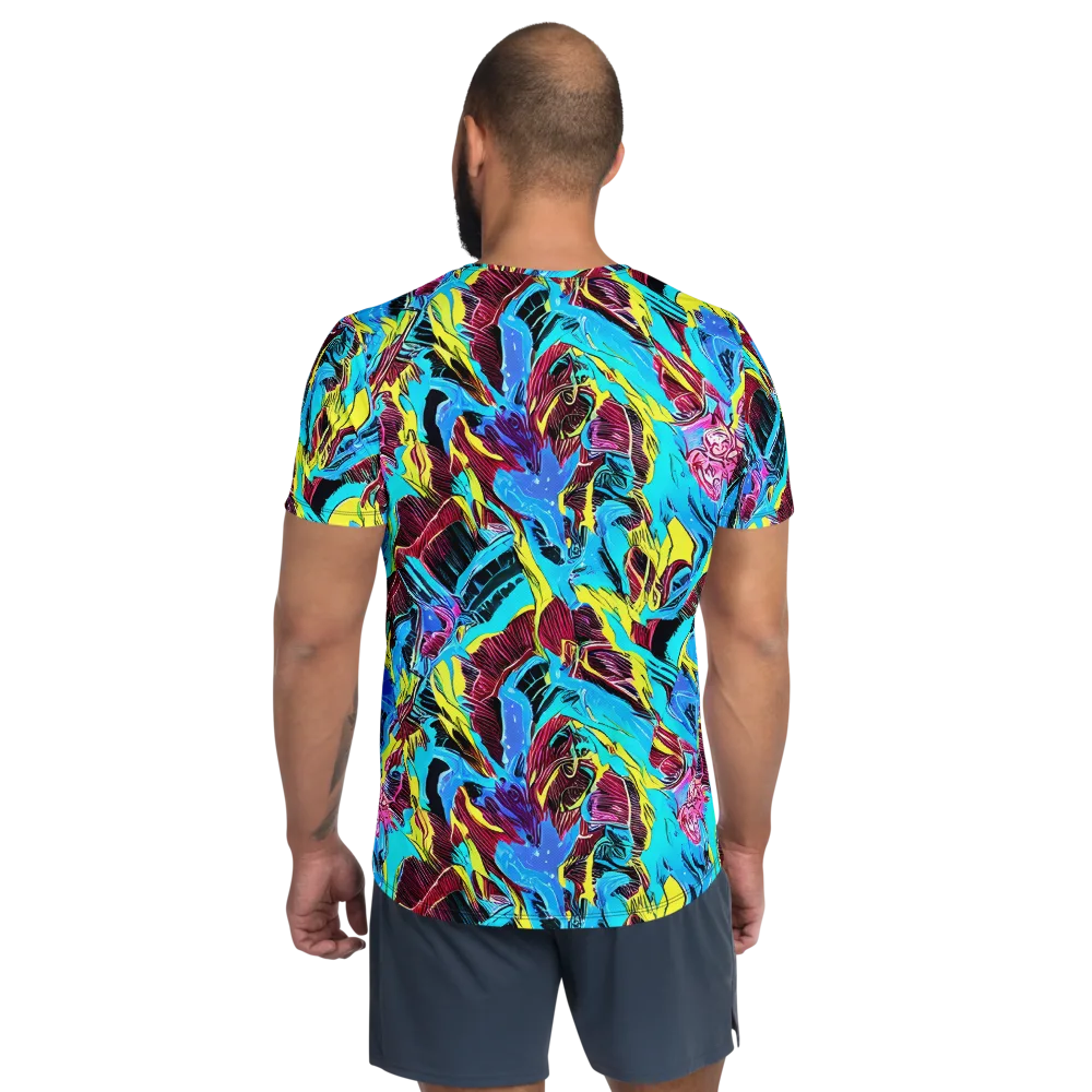 Chromatic Flora on Men's Athletic T-Shirt — Back