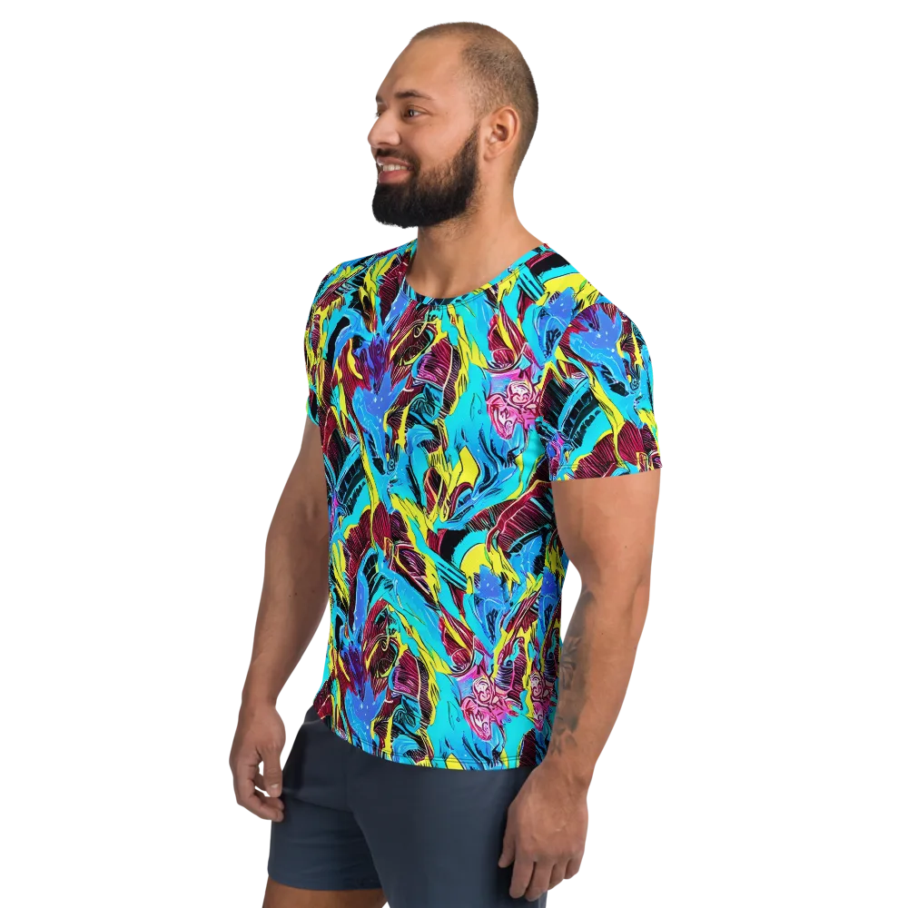 Chromatic Flora on Men's Athletic T-Shirt — Left