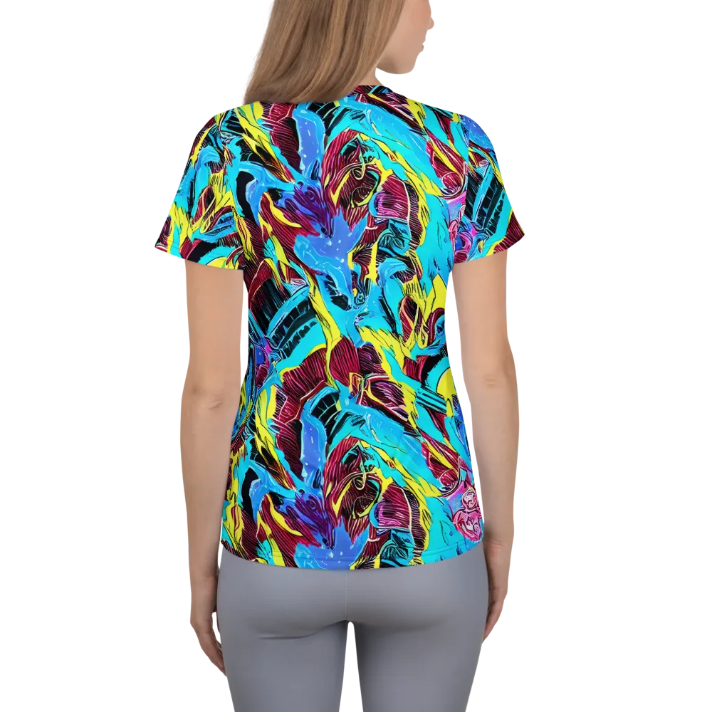 Chromatic Flora on Women's Athletic T-Shirt — Back