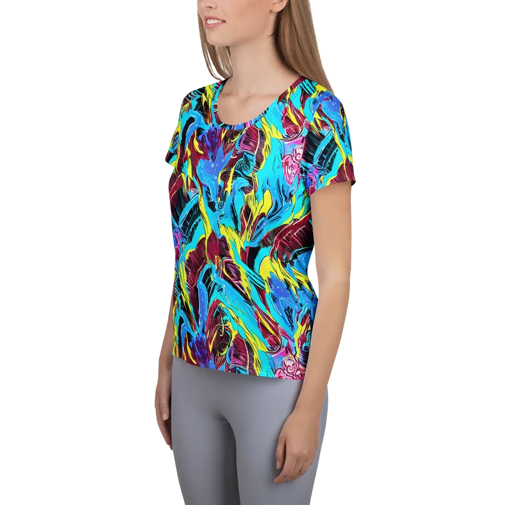 Chromatic Flora on Women's Athletic T-Shirt — Left
